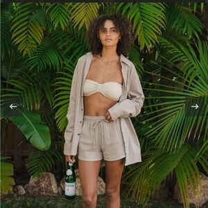 New Lotus and Luna Stone Boyfriend Button-Up Shirt sz small